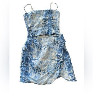 Reformation Marseilles Linen Tie Dye Wrap Mini Dress Size 0